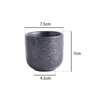 Straight Black Porcelain Tea Cups