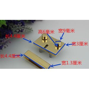 Handbag hardware suppliers wholesale light gold metal push lock