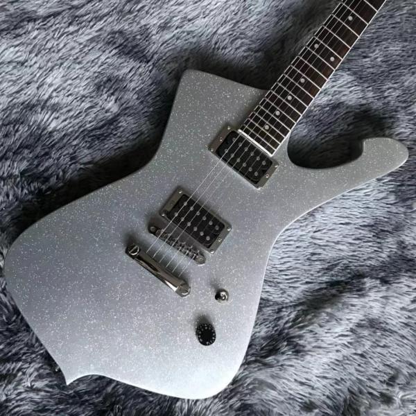 2021 NEW Custom Grand Electric Guitar with Silver Sparkling Finishing No Binding