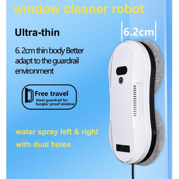 80W Electric Window Cleaner Robot Vacuum Cleaner with 2.4G Wifi Blue Tooth Tuya App Control
