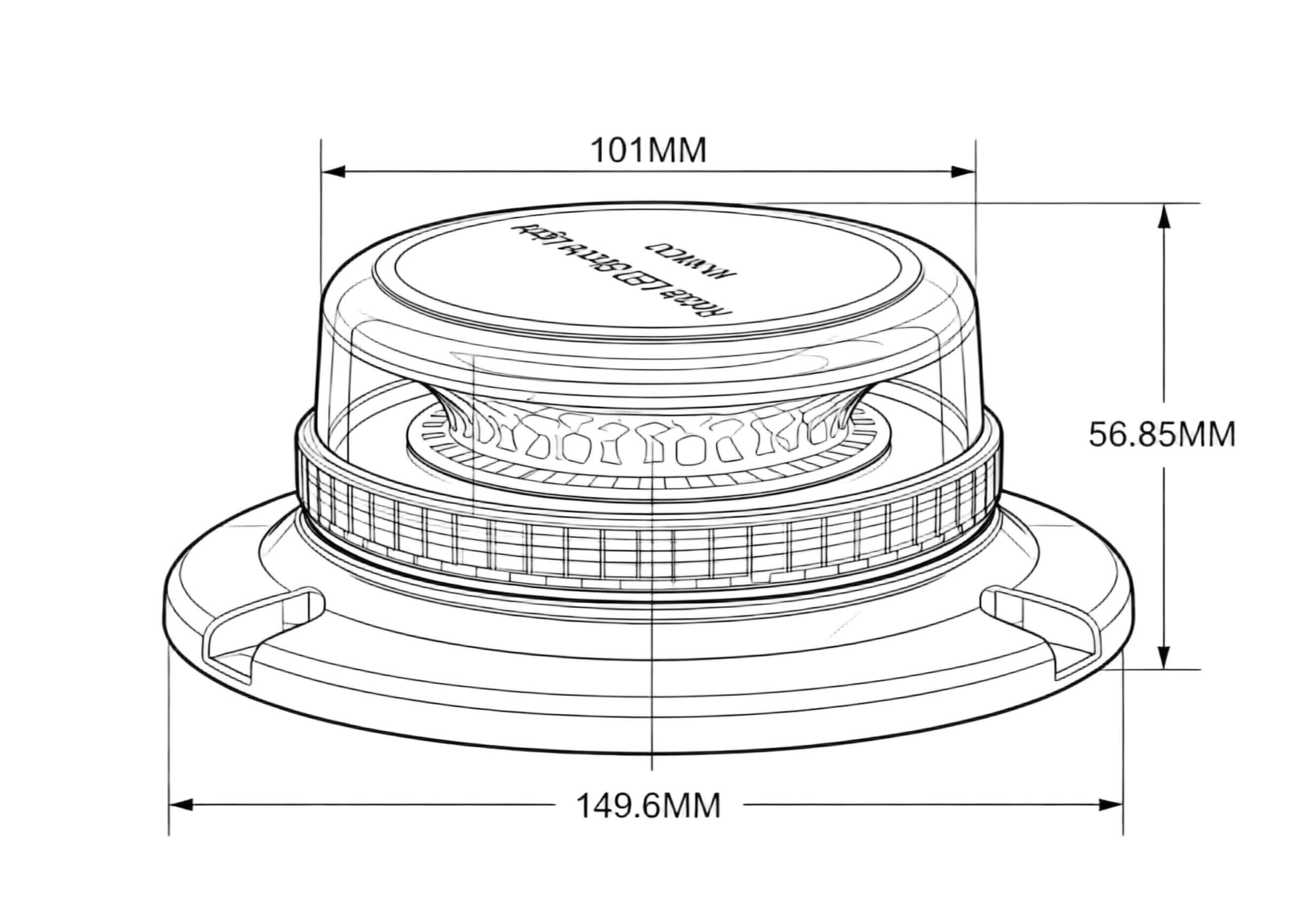 RD-208 360 Degree Amber LED Beacon Light