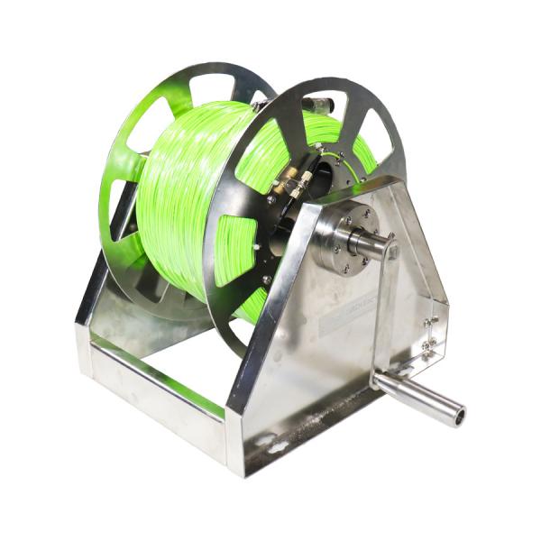 Buy Slip Ring Fiber Optical  Hand Crank Cable Reel 200mts Hand Crank Water Hose Reel at wholesale prices