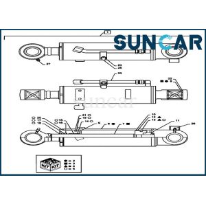 Mini Crawler Excavator PS01V00005R300 Dozer Cylinder Piston Seal Kit CX55B Case