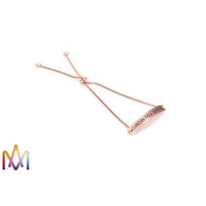 1mm Thickness Adjustable BoxChain Womens Engraved Bracelets