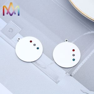 Hypoallergenic Engravable Round Disc Pendant With Diamond