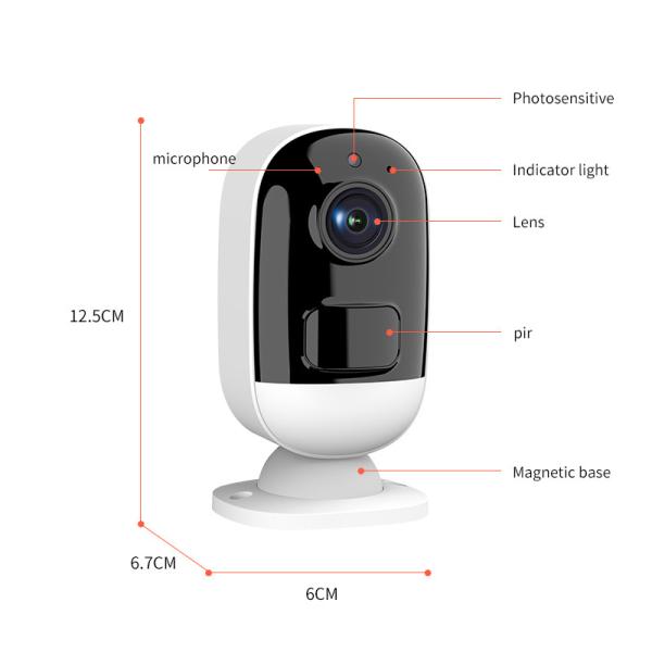 Glomarket Smart Home Wifi Wireless Camera Low Power 3MP Solar Battery Hd Night Vision WIFI Baby Audio Monitor Camera
