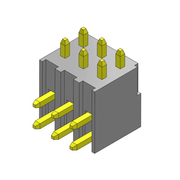 Buy 2.54mm Single Row R/A TYPE Pin Header Connector 2*2PIN To 2*40PIN H=7.40MM at wholesale prices