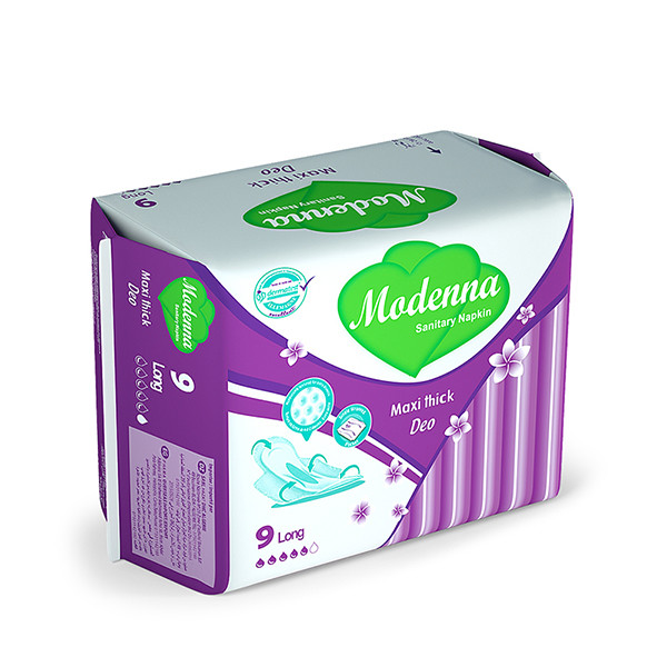 Women Anion Chip Sanitary Pads Blue Printing Strip Cotton Organic Ultra Thin Pads