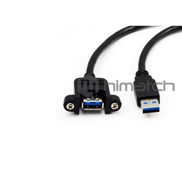 Normal USB3 Vision Cable / USB 3.0 Male To Female Extension Cable With Panel Mount