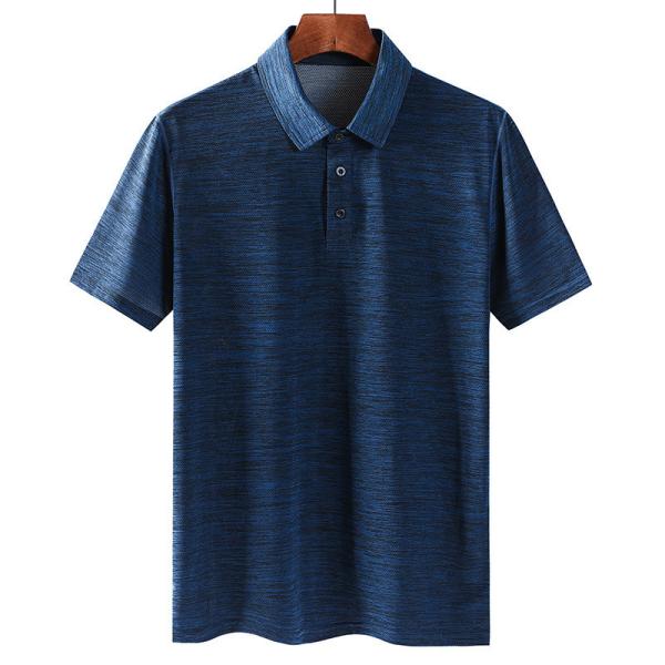 White Lapel Middle Aged OEM T Shirts Business Ice Silk Quick Dry Shirt