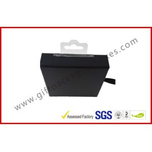 Foldable Hanger Electronics Packaging , Customized Matt Black Drawer Box