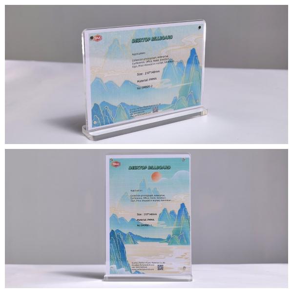 Buy A3 A4 Custom Clear Transparent Magnetic T Shape Acrylic Sign Holder Brochure at wholesale prices