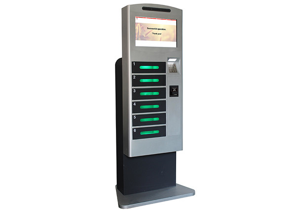 Public Mobile Cell Phone Charging Station Kiosk Banknote Operated With LED Light