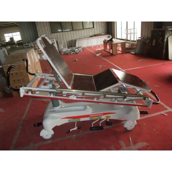 Hydraulic stretcher trolley with scaling system for transporting patients