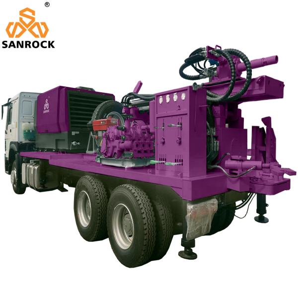 Hydraulic Rotary Borehole Water Drilling Rig Truck Mounted Water Well Drilling
