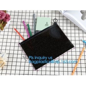 slider zip lock black zip lock bag, nylon zipper pouch travel toiletry makeup