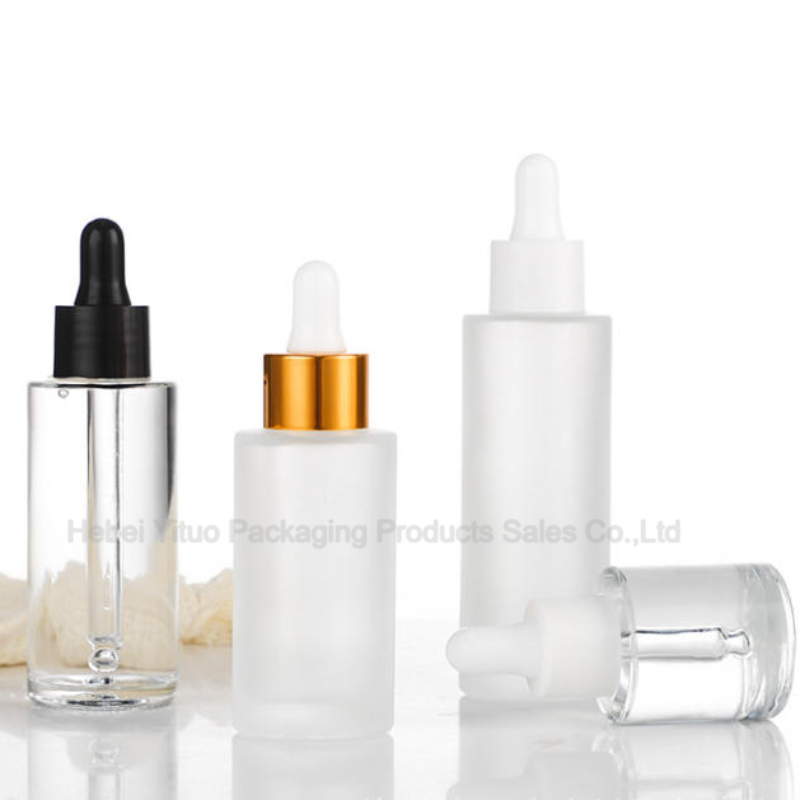 Bulk Dropper Empty Essential Oil Bottles Clear 2oz Customize Logo