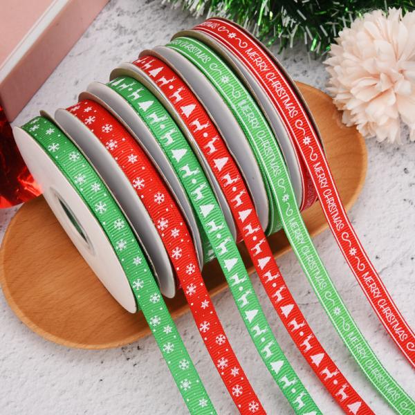 Multi Widths Gold Foil Gift Package Party Decoration Grosgrain Christmas Ribbon