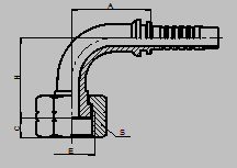 90° Hydraulic Hose End Fittings ORFS Female Flat Seat ISO12151-1 SAE J516