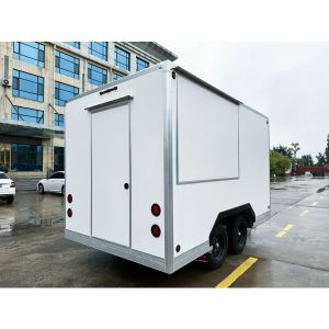 Double Axis Food Mobile Trailer White Food Concession Trailer