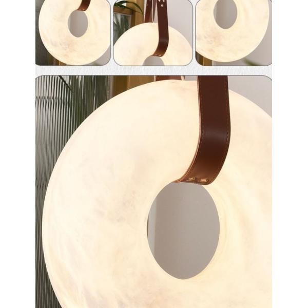 Modern Simple Indoor Commercial Office Home Hanging Halo Ring Pendant Alabaster Chandelier