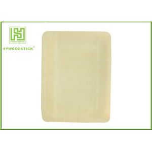 Birch Wood Square Disposable Plates , Disposable Rectangular Plates For