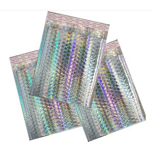 Quality VMPET Surface Decorative Holographic Bubble Mailers Custom Printing for sale