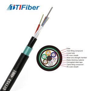 Steel 144 Cores GYTY53 Outdoor Fiber Optic Cable Water Resistant