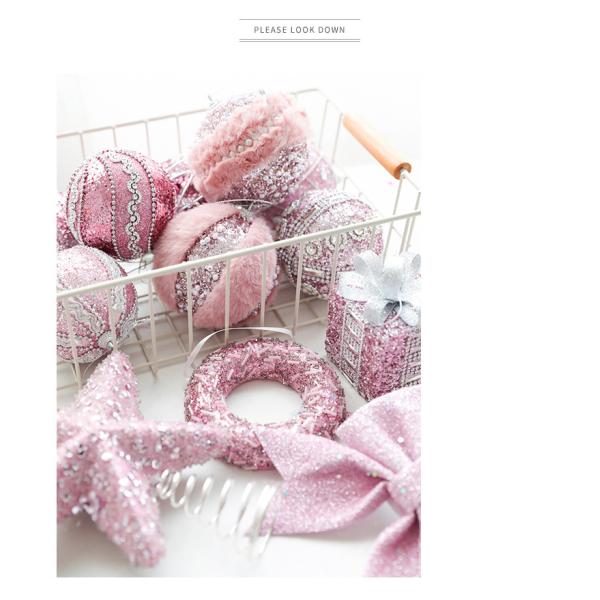 Pink Foam Ball Christmas Tree Pendant Decoration
