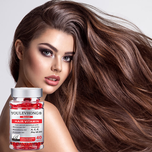 Nourishes All Hair Types Vitamin Supplement Capsules 40 Per Bottle Promotes