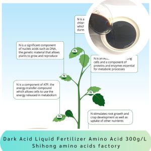Dark Acid Liquid Fertilizer Amino Acid 300g/L Without Salt Chloride