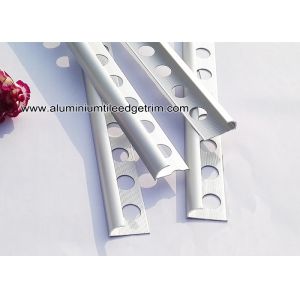 Ceramic Wall Rounded Corner Aluminium Tile Edge Trim / Profiles Silver Matt