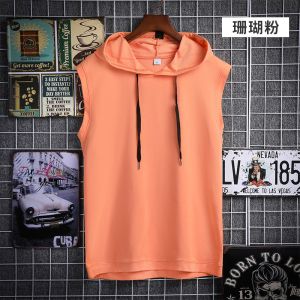 Breathable Red Sleeveless Hoodie