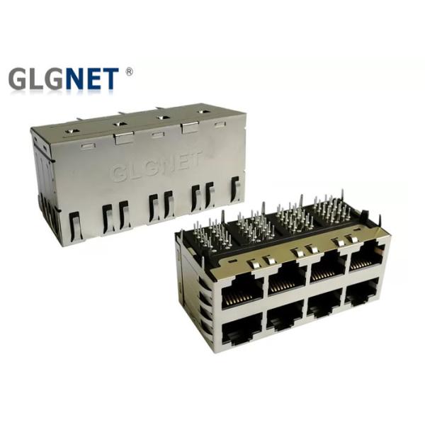 Through Hole Mounting Magnetic RJ45 Jack 2x4 Stacked 1G Ethernet With Surge