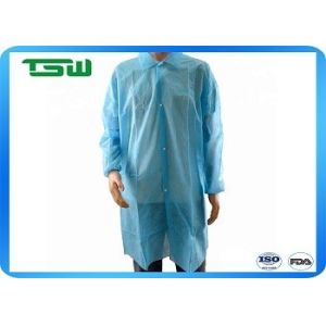 China Snap Button Disposable Lab Coat With Elastic Cuff on sale