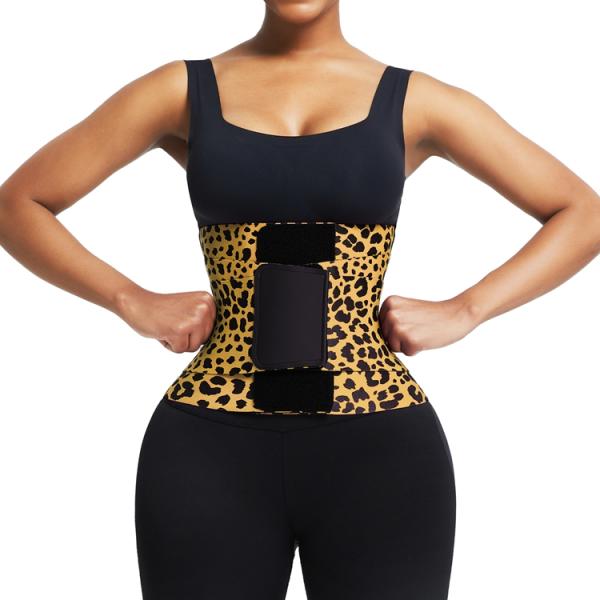 Waist Cinchers HEXIN High Elasticity Red And Yellow Leopard Print Faja Slimming Belt Tummy Trimmer Women