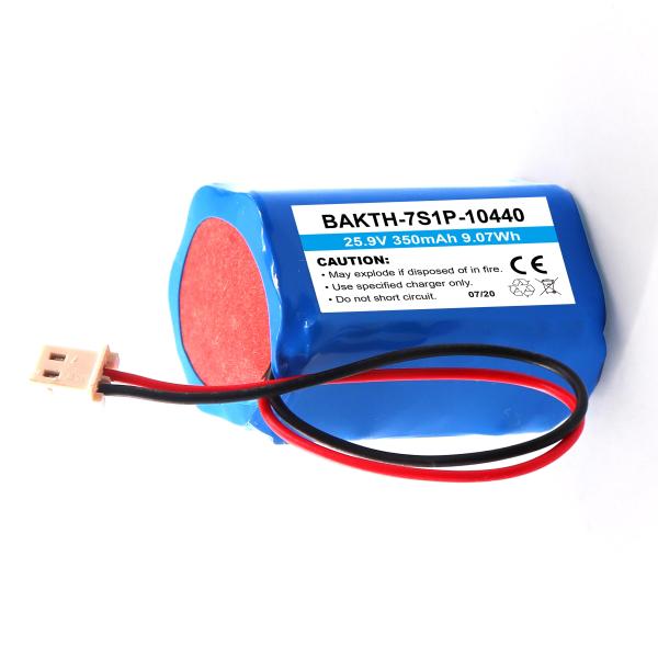 Lithium Ion Batteries 25.9V 350mAh 10440 7S1P for Electric Appliance