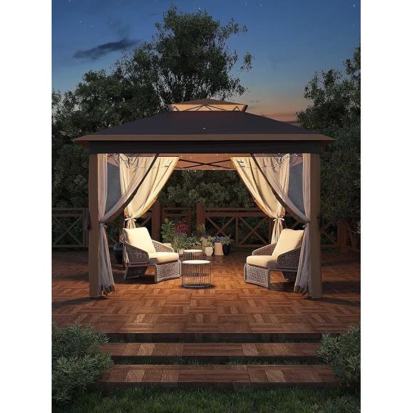 Aluminum Patio Pergola Rust Resistance Long-Lasting UV-Resistant Polycarbonate