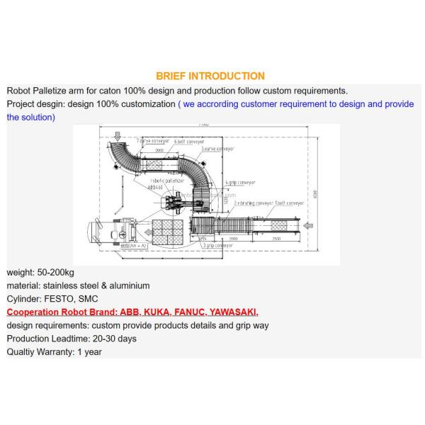 pneumatic gripper for robotic arm pallet stacking handling robot packaging production line