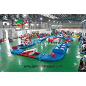 Mobile 20 X15M Inflatable Aquatic Sport Park Logo Printed