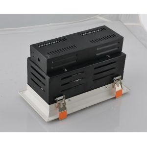 China CUT OUT245*125MMDIVINITY LIGHTS  2x15w led grille down light, double trimless square led downlight 2x20w led flood light on sale