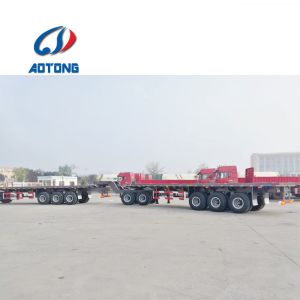 90tons Max Payload Superlink Flatbed Semi Trailer for 20 feet Container