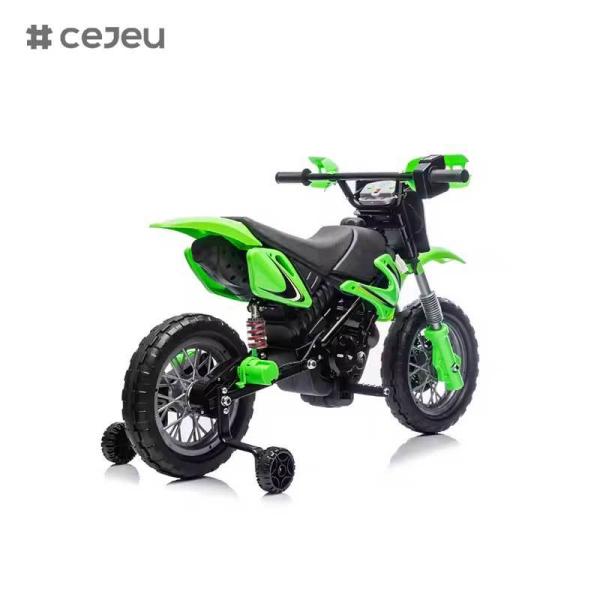 CJ-XB-8015 12V Battery Powered Motorcycle Electric Dirt Car for Kids Age 3-8 with Training Wheels Horn & Start Sound Certified En71