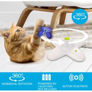 Flutter Bug Interactive Cat Butterfly Toy Two Replacements For Indoor Cats