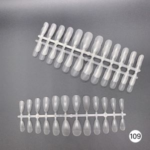 120PCS Long Coffin Square Clear Gel Half Full Cover Nail Tips Acrylic Half Matte