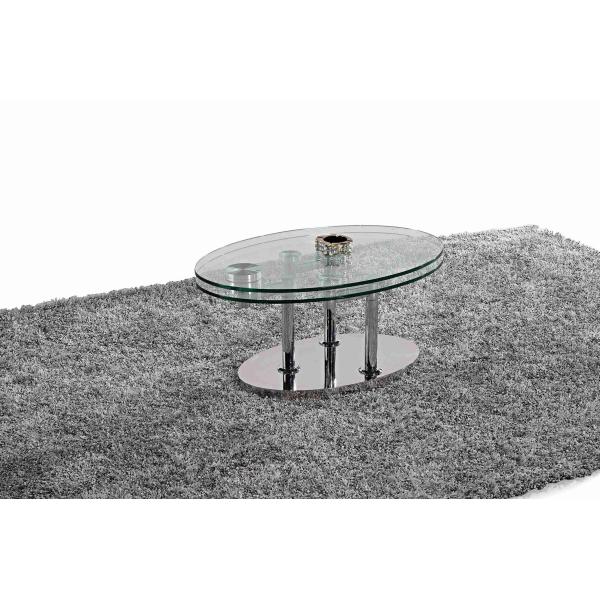 Folding Modern Glass Oval Dining Table Tempered Glass Stainless Steel Frame L200xW100xH75cm