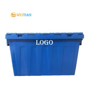 600x400x350 Plastic Logistic Box 60L Nestable Plastic Crate Load 70Kg
