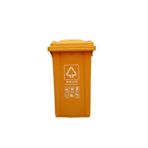 100LEnvironmental Sanitation Waste Bin Thickened Flip Trash Can with Wheels