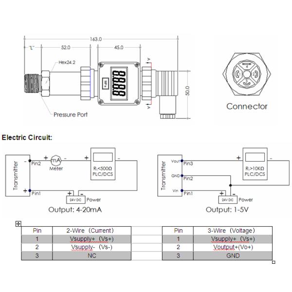 Smart Digital Sanitory Pressure Transducer for Food device 4-20mA Output