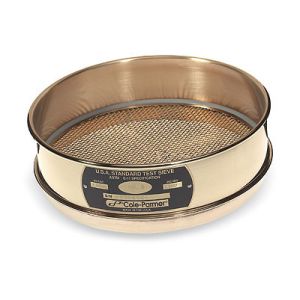 Quality ASTM 8 &quot; Brass Wire Mesh Sieve Precision Frame Anti High Temperature Long Using Life for sale